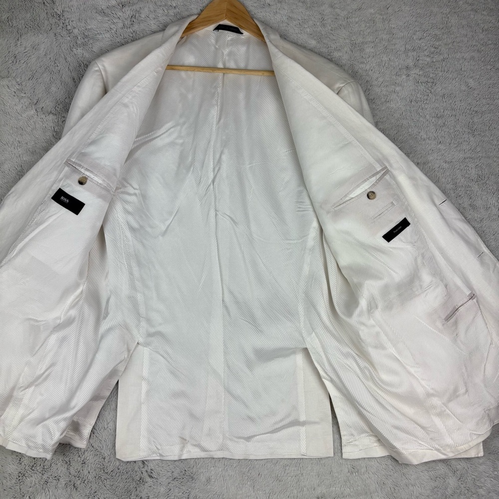 Hugo Boss White Linen Blend Sport Coat Blazer - Picture 7 of 16